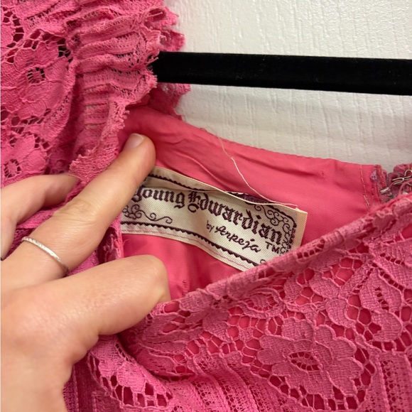 Vintage 70s lace prairie dress - Picture 4 of 5